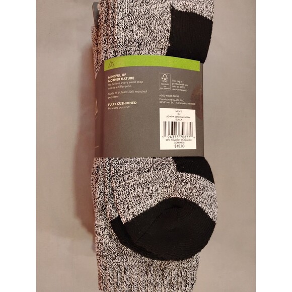 Men's Alpine Design Performance Hiking Socks 4 Pack Black - Picture 3 of 4
